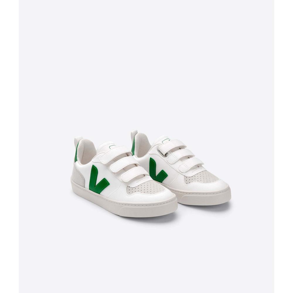 Veja V-10 CWL Schoenen Kinderen White/Green | BE 775KOR